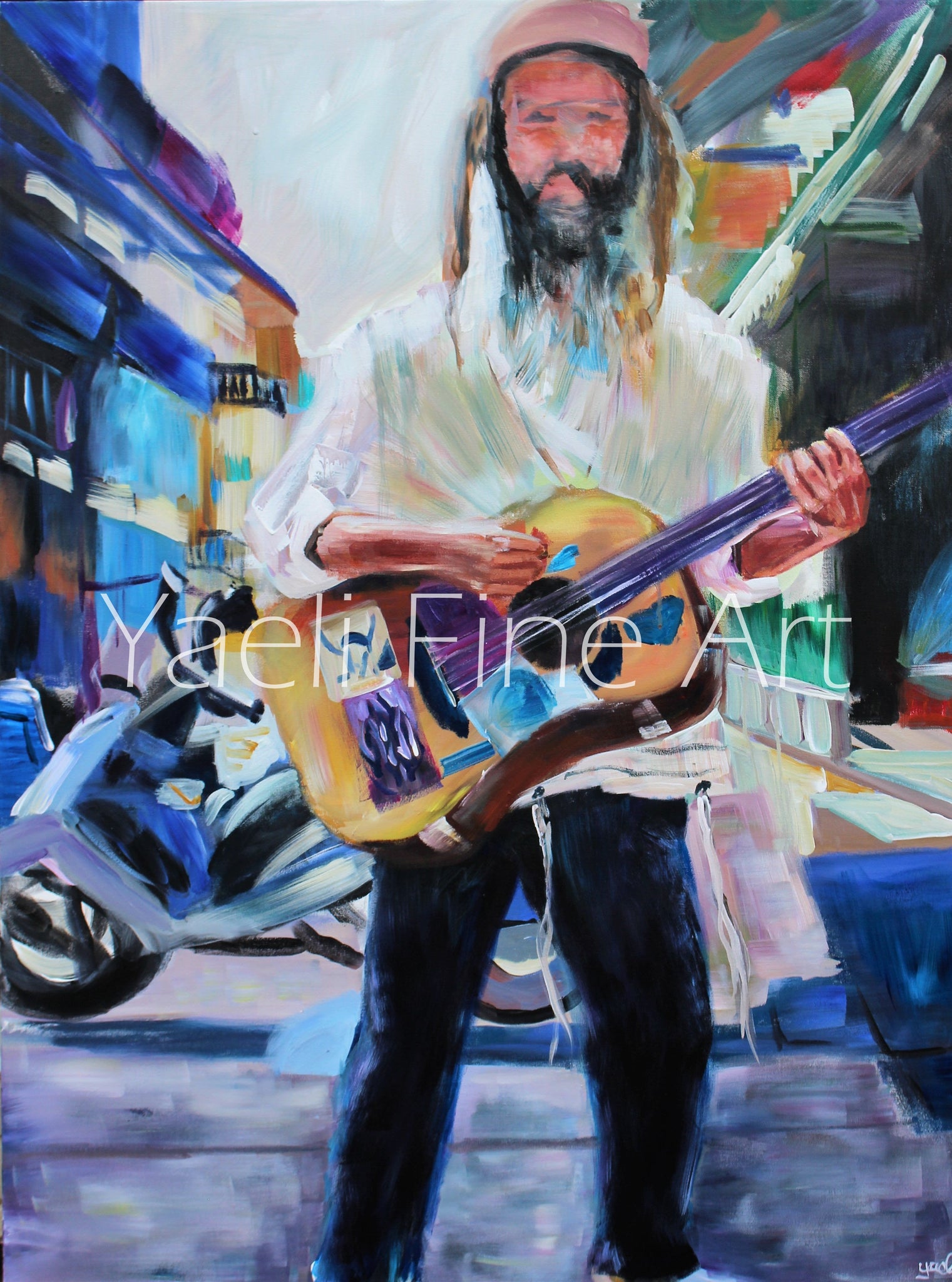 Musician in the street of Jerusalem (SOLD)